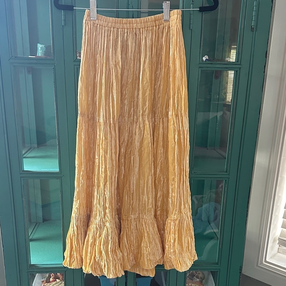 Vintage Double D Ranch Sunny Yellow A-Line Flounced Skirt In Euc View 4